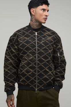 boohooMAN Veste Bomber Délavé Coupe Ample Grande Taille<Homme Manteaux Et Vestes