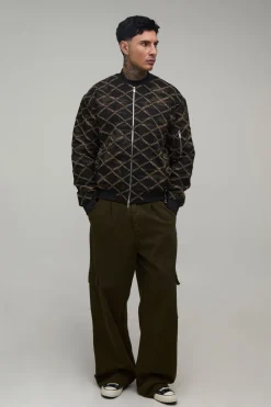 boohooMAN Veste Bomber Délavé Coupe Ample Grande Taille<Homme Manteaux Et Vestes
