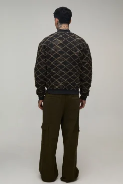 boohooMAN Veste Bomber Délavé Coupe Ample Grande Taille<Homme Manteaux Et Vestes