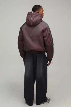 Veste Bomber À Casynthétiqueche Zippée Iridescente Coupe Ample