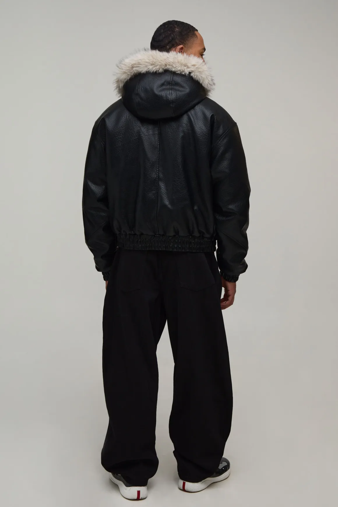 Veste Bomber À Casynthétiqueche Oversize Boxy Réversible En Synthétique Et Synthétique Avec Fermeture À Agrafe