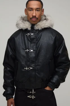 Veste Bomber À Casynthétiqueche Oversize Boxy Réversible En Synthétique Et Synthétique Avec Fermeture À Agrafe