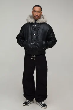 Veste Bomber À Casynthétiqueche Oversize Boxy Réversible En Synthétique Et Synthétique Avec Fermeture À Agrafe