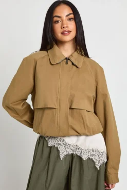 Veste Bomber À Col Cheminée