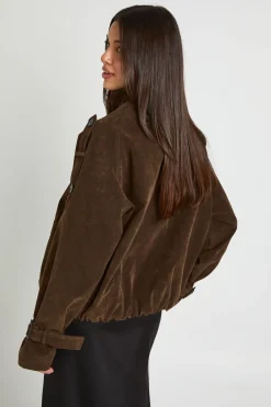 boohoo Veste Bomber Col Cheminée En Synthétique<Femme Vestes & Manteaux