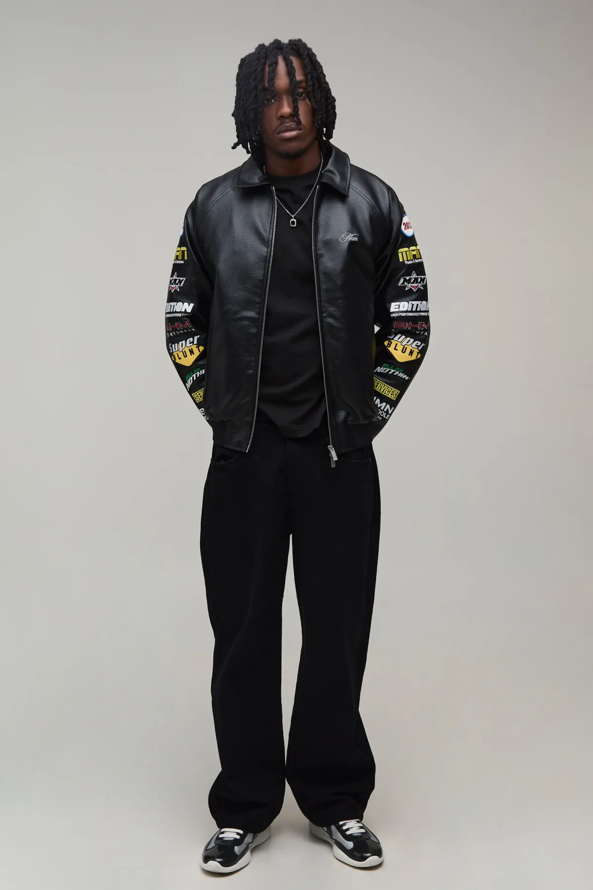 boohooMAN Veste Bomber Col Chemise Coupe Ample Oversize Avec Badge Rodéo Sur La Manche Pour Homme Grand<Homme Tout Afficher|Vestes & Manteaux Tall