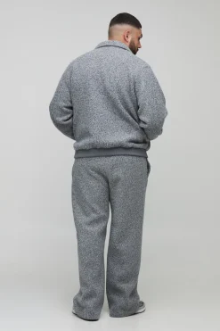 boohooMAN Veste bomber à col et coupe régulière Plus Wool Look<Homme Vestes & Manteaux Grande Taille|Tout Afficher