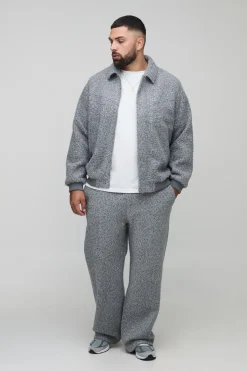 boohooMAN Veste bomber à col et coupe régulière Plus Wool Look<Homme Vestes & Manteaux Grande Taille|Tout Afficher