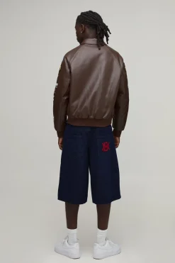 Veste Bomber Col Montant Coupe Boxy Avec Écussons Rodéo Sur Les Manches
