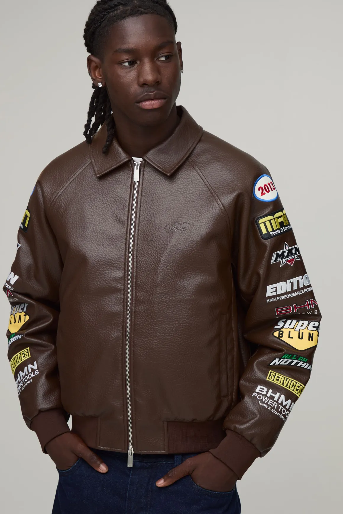 Veste Bomber Col Montant Coupe Boxy Avec Écussons Rodéo Sur Les Manches
