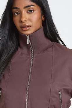 Veste Bomber Col Montant Côtelé Petite