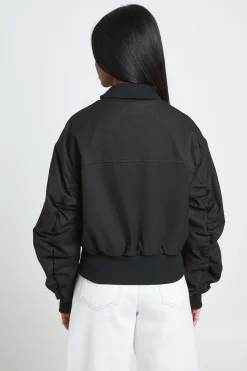 boohoo Veste Bomber À Col Montant Côtelé<Femme Vestes & Manteaux|Bombers