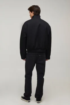 Veste Bomber À Col Montant En Sergé Poly Coupe Regular