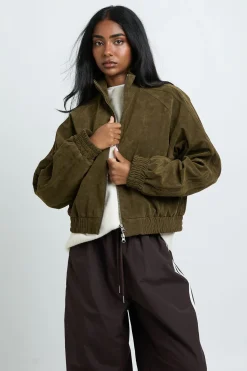 boohoo Veste Bomber Col Montant En Synthétique<Femme Vestes & Manteaux