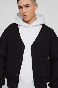 Veste bomber à col ouvert style boxy