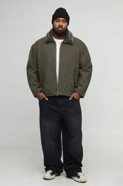 Veste bomber à coupe régulière avec col en synthétique