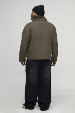 Veste bomber à coupe régulière avec col en synthétique