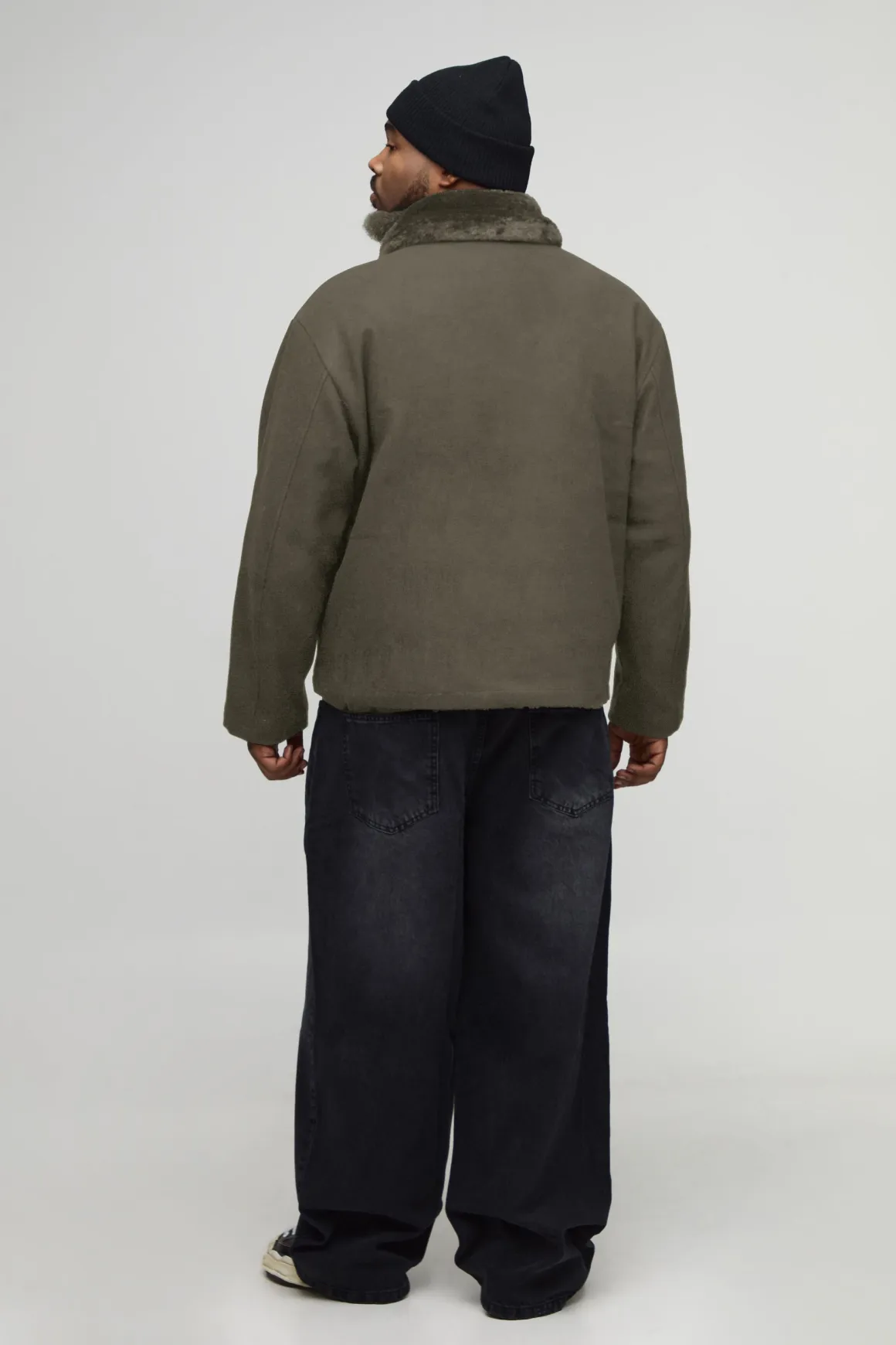 Veste bomber à coupe régulière avec col en synthétique