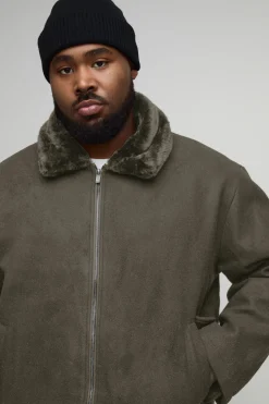 Veste bomber à coupe régulière avec col en synthétique