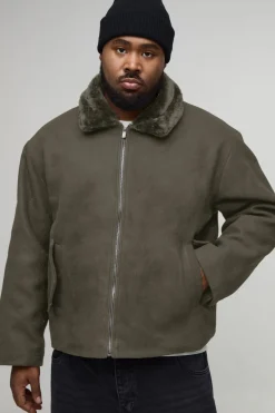 Veste bomber à coupe régulière avec col en synthétique