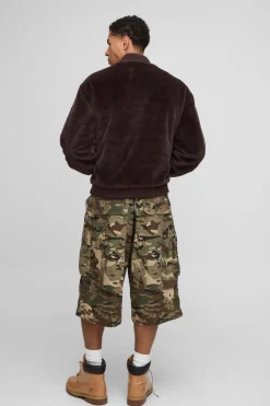 boohooMAN Veste bomber à coupe régulière en synthétique<Homme Manteaux Et Vestes
