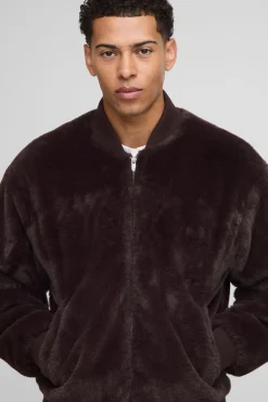 boohooMAN Veste bomber à coupe régulière en synthétique<Homme Manteaux Et Vestes