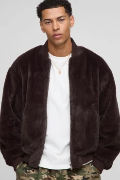 boohooMAN Veste bomber à coupe régulière en synthétique<Homme Manteaux Et Vestes