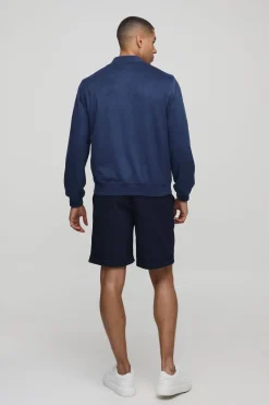 boohooMAN Veste bomber coupe régulière en synthétique-suède<Homme Manteaux Et Vestes