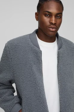 boohooMAN Veste bomber à coupe régulière synthétique<Homme Manteaux Et Vestes