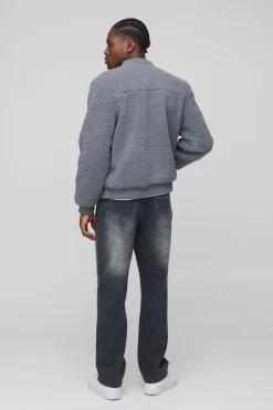 boohooMAN Veste bomber à coupe régulière synthétique<Homme Manteaux Et Vestes