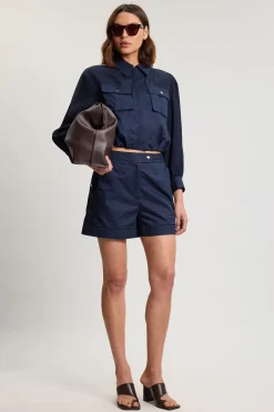 Veste Bomber Courte En Organdi Utilitaire Avec Détails De Poches