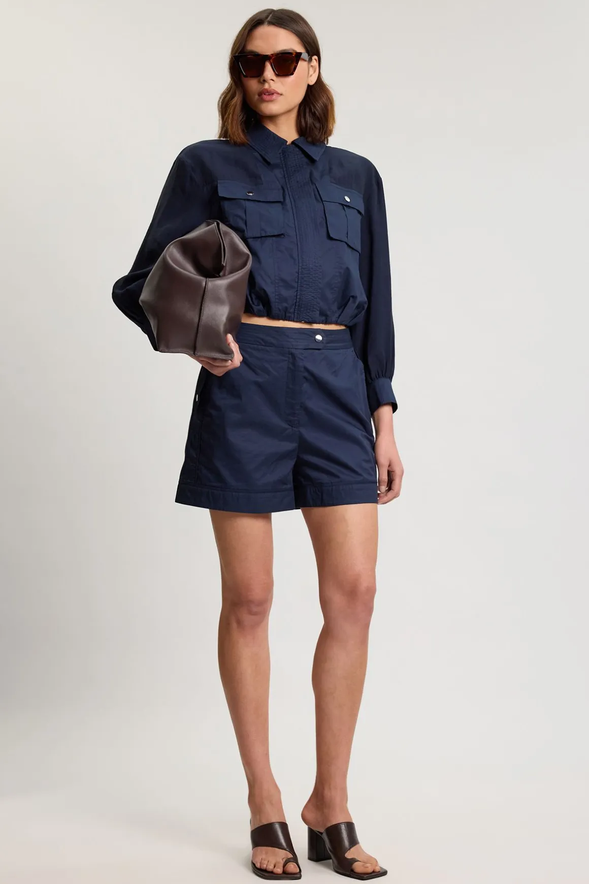 Veste Bomber Courte En Organdi Utilitaire Avec Détails De Poches