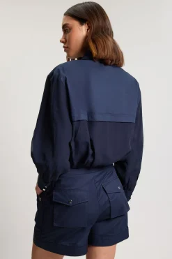 Veste Bomber Courte En Organdi Utilitaire Avec Détails De Poches