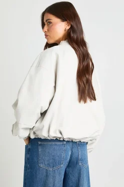 Veste Bomber À Détail Froncé Avec Fermeture Zippée