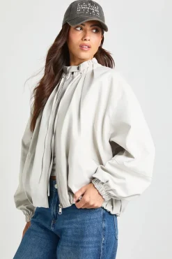 Veste Bomber À Détail Froncé Avec Fermeture Zippée