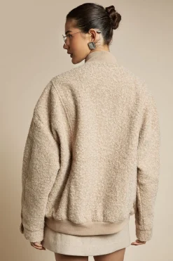 Veste bomber effet laine bouclée