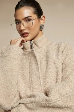 Veste bomber effet laine bouclée