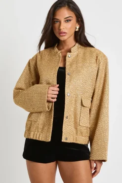 boohoo Veste bomber en boucle à sequins<Femme Tailleurs|Blazers