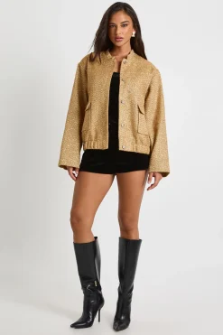 boohoo Veste bomber en boucle à sequins<Femme Tailleurs|Blazers