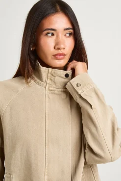 boohoo Veste Bomber En Denim À Col Cheminée<Femme Vestes & Manteaux|Denim