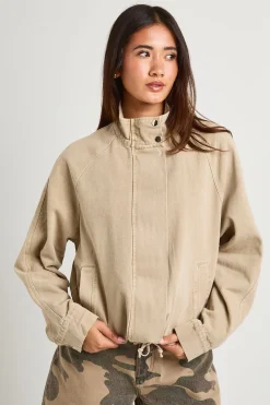 boohoo Veste Bomber En Denim À Col Cheminée<Femme Vestes & Manteaux|Denim