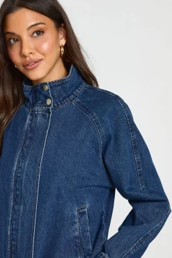 boohoo Veste Bomber En Denim À Col Montant<Femme Manteaux Et Vestes D’Automne|Denim