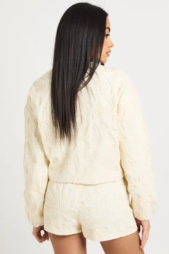 boohoo Veste Bomber En Denim À Détail Dentelle<Femme Vestes & Manteaux|Denim