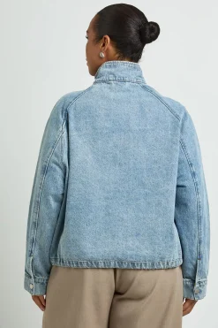 Veste Bomber En Denim Grande Taille