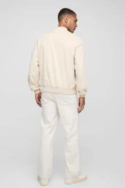 Veste bomber en faux suède coupe régulière