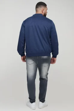 boohooMAN Veste bomber en faux-suède, coupe régulière, grande taille<Homme Vestes & Manteaux Grande Taille|Tenues De Soirée Grande Taille