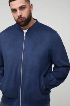 boohooMAN Veste bomber en faux-suède, coupe régulière, grande taille<Homme Vestes & Manteaux Grande Taille|Tenues De Soirée Grande Taille