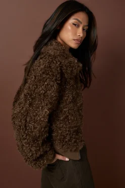 Veste bomber en fourrure shaggy