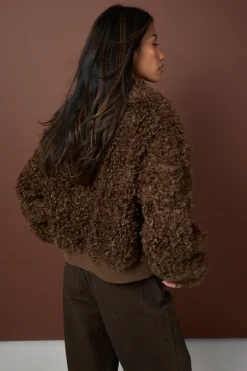 Veste bomber en fourrure shaggy