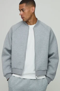 Veste Bomber En Jersey Scuba Coupe Boxy